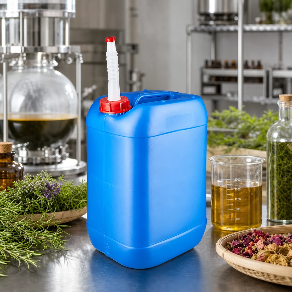 Kanister 25 Liter blau mit Auslaufrohr Flex Robuster Flüssigkeitsbehälter 25 Liter blau mit biegsamem Ausgießrohr und Griffmulde