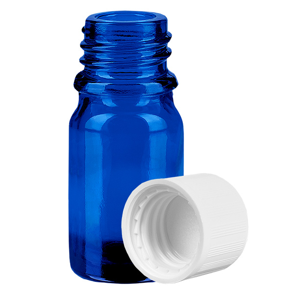5ml Flasche 11mm Schraubverschluss weiß Standard Kindersicherung BlueLine UT18/5