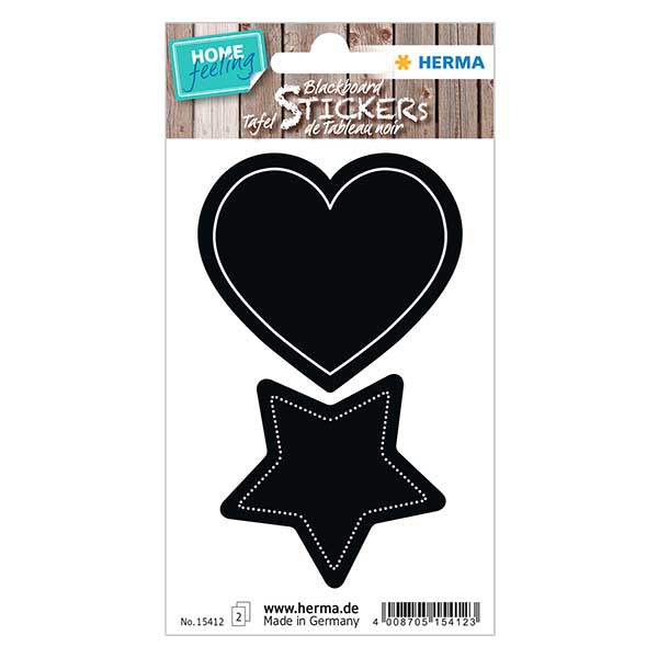 Tafeletiketten "Herz & Stern" (4 Aufkleber)