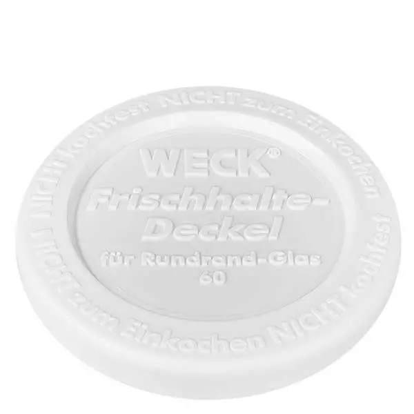 WECK Frischhaltedeckel RR60 weiß transparent für Rundrand-Glas 60mm Durchmesser Einmachglas Zubehör