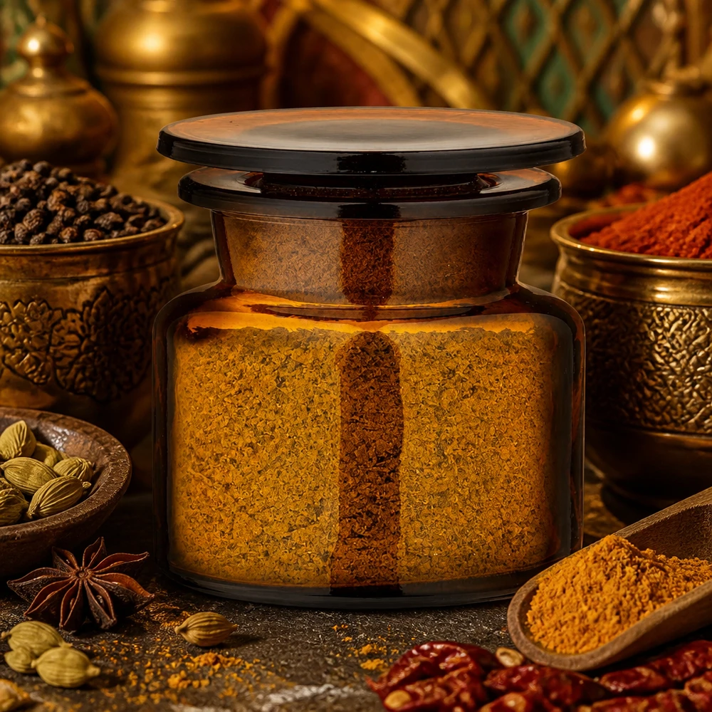 Idea barattolo per spezie: bottiglia da speziale 50 ml in vetro ambrato a collo largo Flacone da farmacia in vetro ambrato da 50 ml a collo largo, protegge le spezie sensibili alla luce come la curcuma e il curry