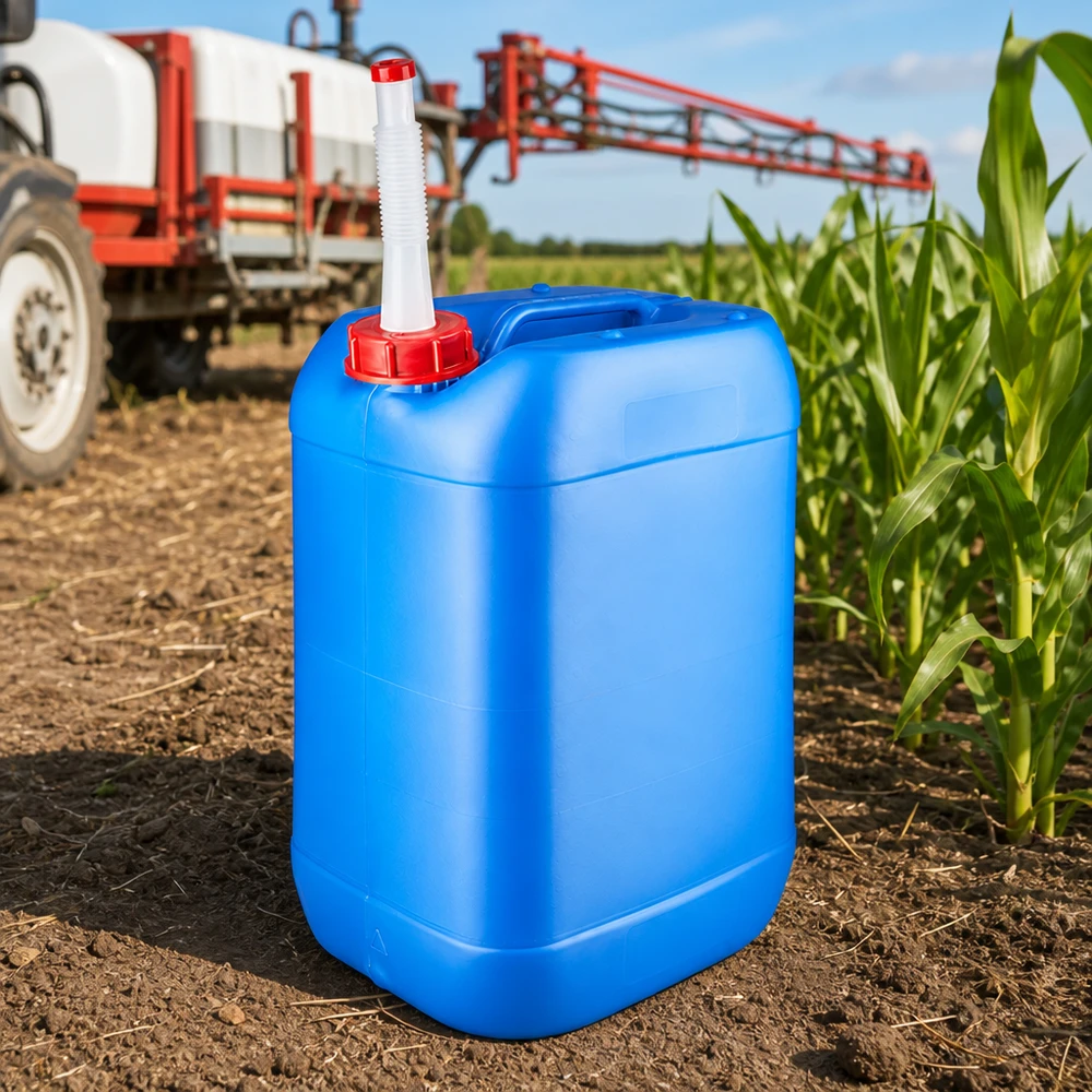 Kanister 25 Liter blau mit Auslaufrohr Flex Kompakter Vorratskanister 25 Liter blau mit Ausgießer Flex und stabilem Tragegriff oben