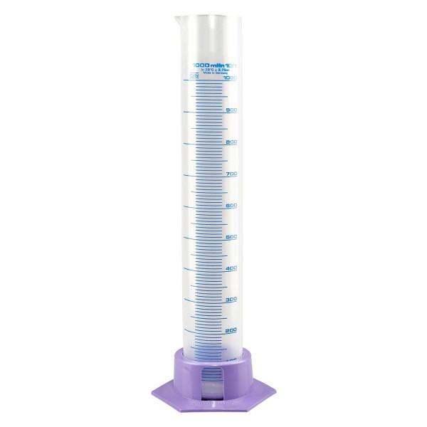 1000ml Messzylinder Polypropylen, graduiert mit lila Fuss