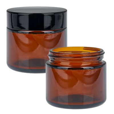 Pots en verre marron