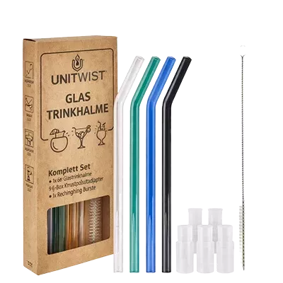 Glas Trinkhalm Sets