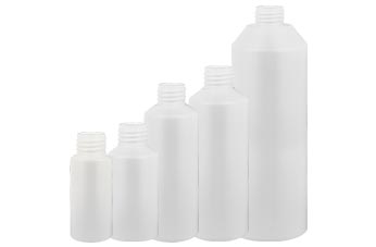 Zylinderflaschen weiss ohne Verschluss